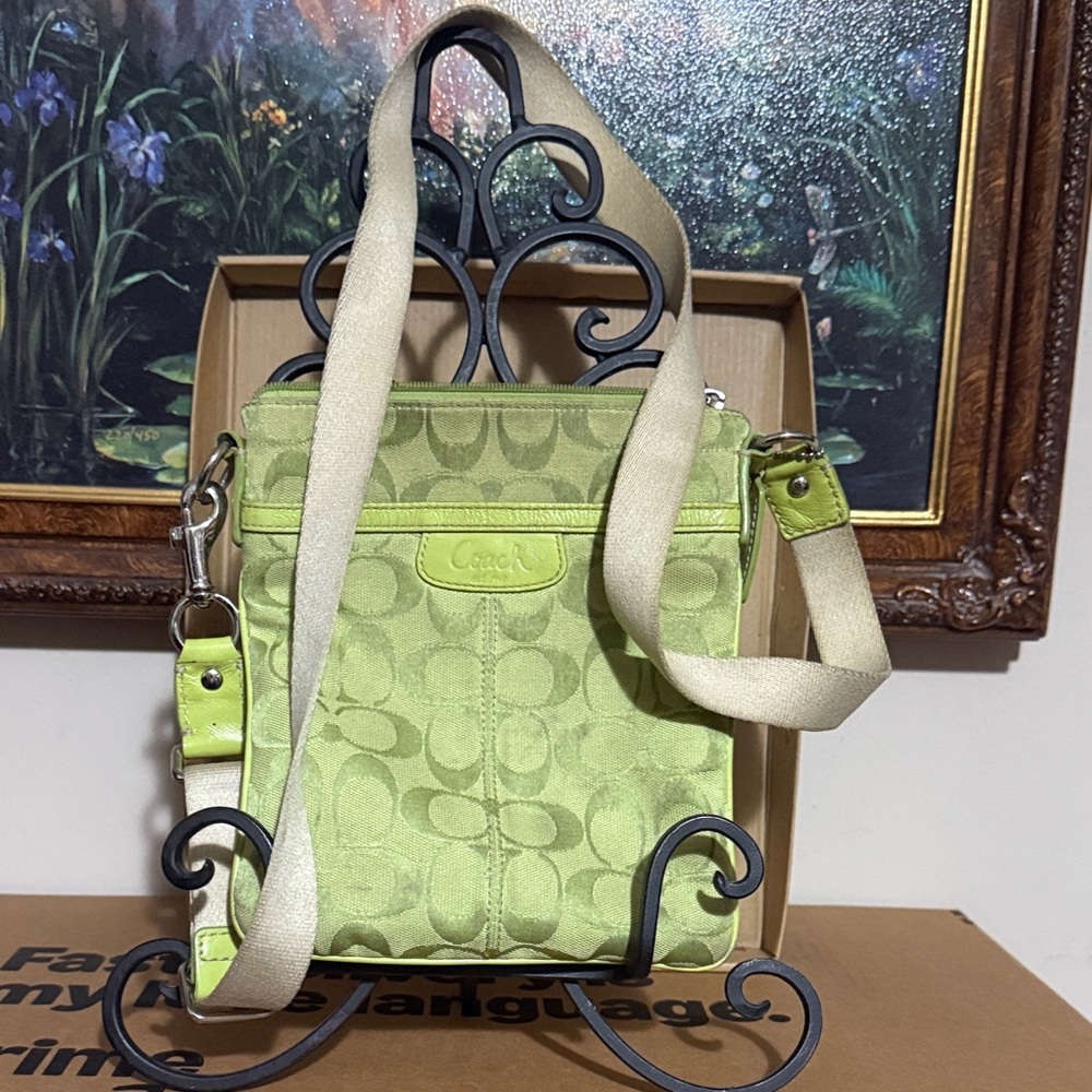 Coach Lime Green Signature Crossbody Bag